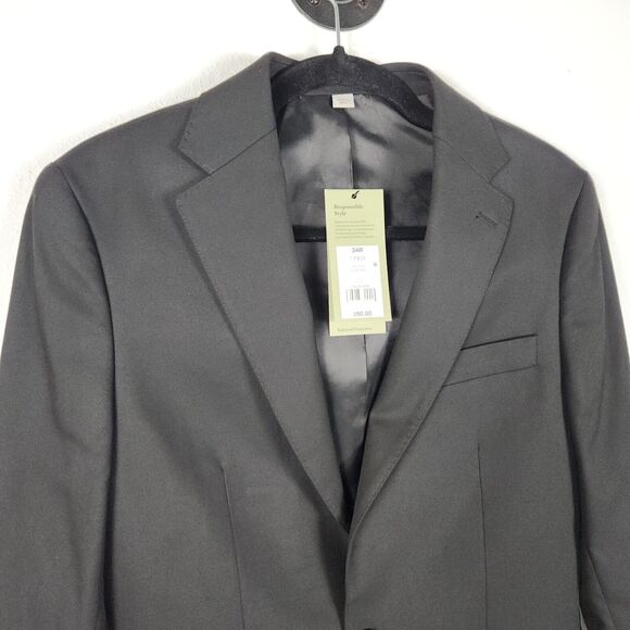Men's Slim Fit Suit Jacket - Goodfellow & Co Black 34R NWT - Picture 2 of 8